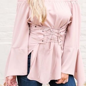 These Three Boutique Dusty Pink Corset Top like new condition worn once. small